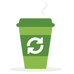 recyclable coffee cups icon green