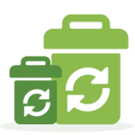Seperate food waste icon green