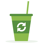 recyclable smoothie cups icon green