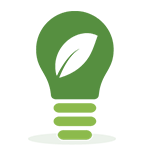 Energy saving office lighting icon green