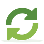 recycling in the office icon green