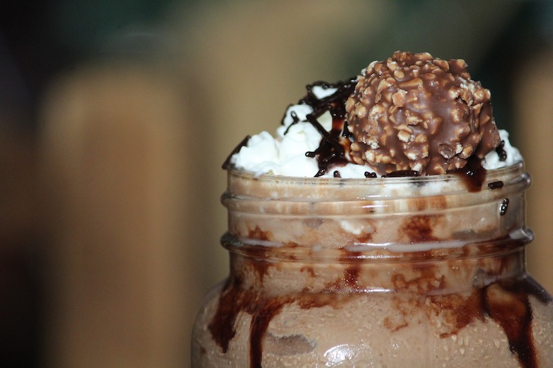 frappe with chocolate and cream