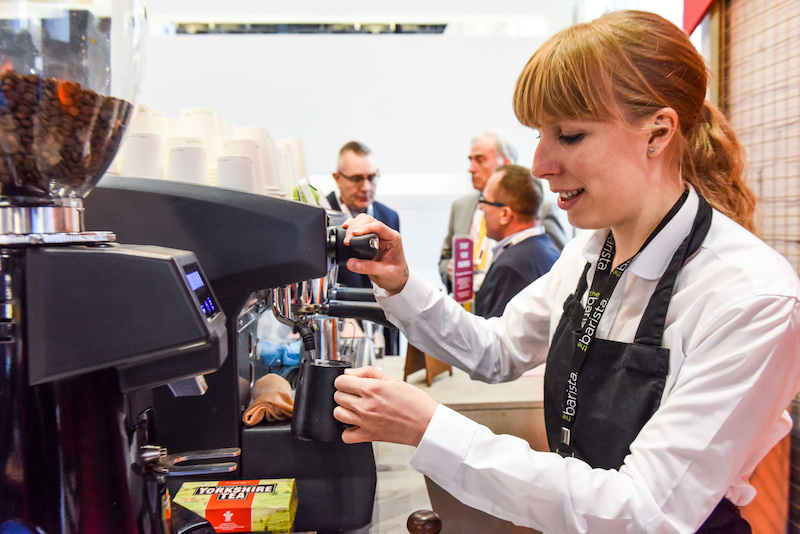 barista at exhibition stand